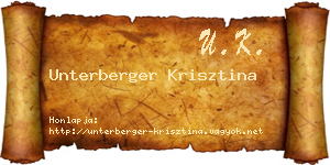 Unterberger Krisztina névjegykártya